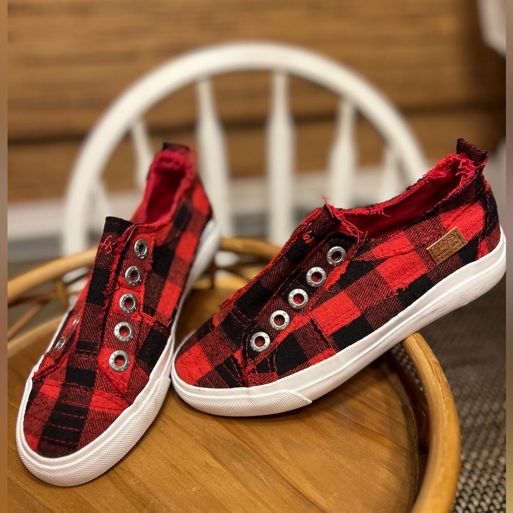 Blowfish Malibu Kids Red Buffalo Plaid, Size 13